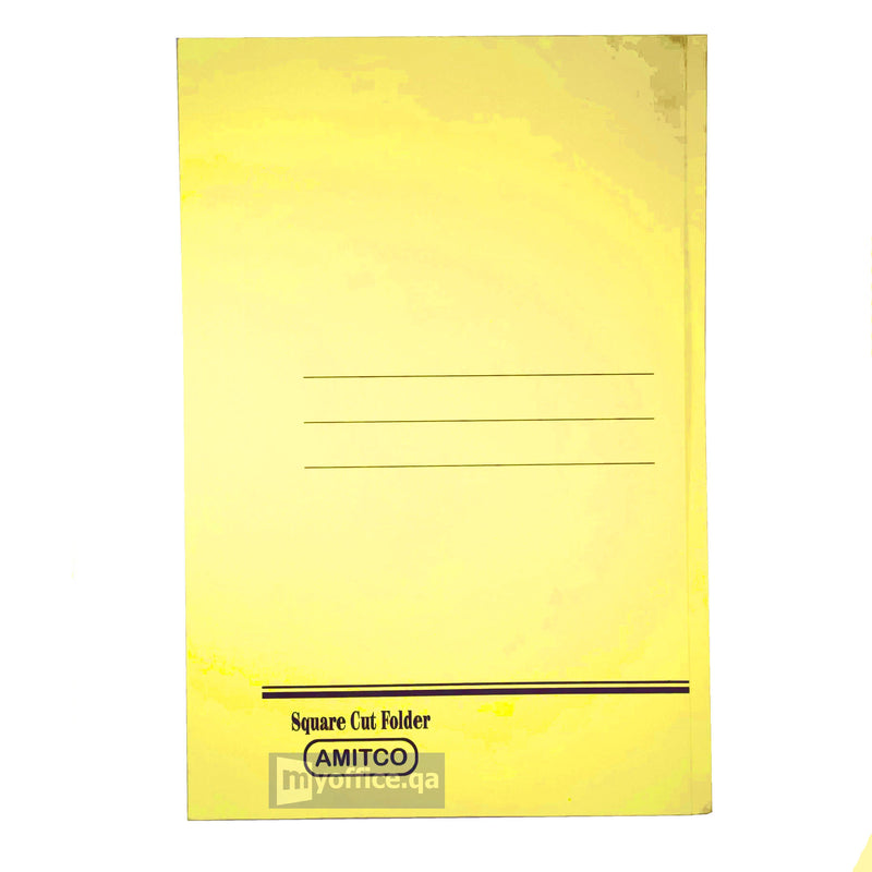 Square Cut Folders, Foolscap (Pack of 50) Yellow