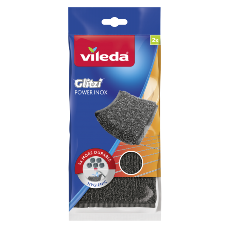 Vileda Glitzi Power Inox Scourer (Pack of 2 Pcs) V-0101